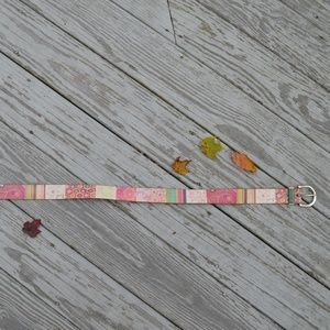 Fossil leather belt - distressed leather, pastels